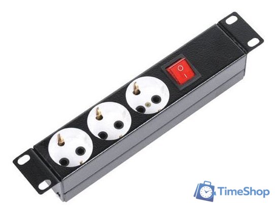 Блок розеток ЦМО БР-3П-10-9005 (3 розетки, без шнура питания) - Изображение №1 — Интернет-магазин Time-Shop