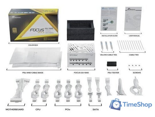 Блок питания Seasonic Focus GX-1000 White ATX 3.1 - Изображение №5 — Интернет-магазин Time-Shop