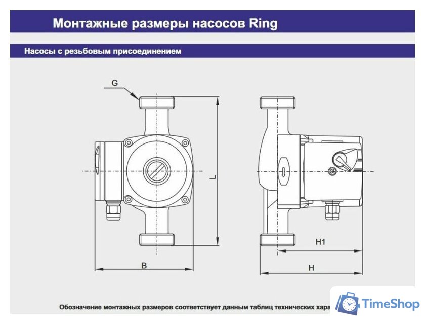 Циркуляционный насос Zota Ring 25-40 S 180 (с гайками) - Изображение №5 — Интернет-магазин Time-Shop