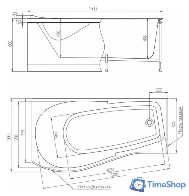 Ванна Alex Baitler Orta L 150x90 - Изображение №5 — Интернет-магазин Time-Shop
