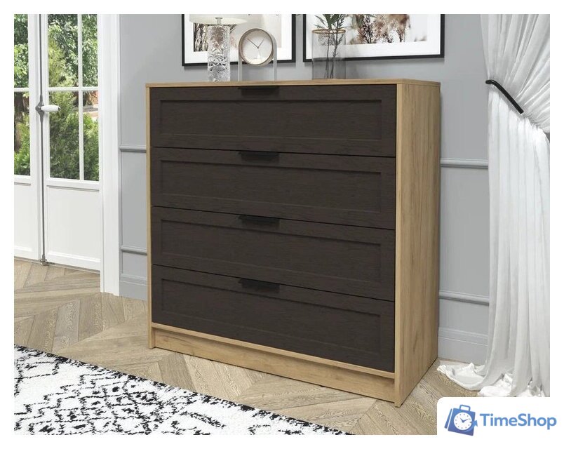 Комод Интерлиния Концепт Тренд КТ-К100 (дуб золотой/дуб английский) - Изображение №3 — Интернет-магазин Time-Shop