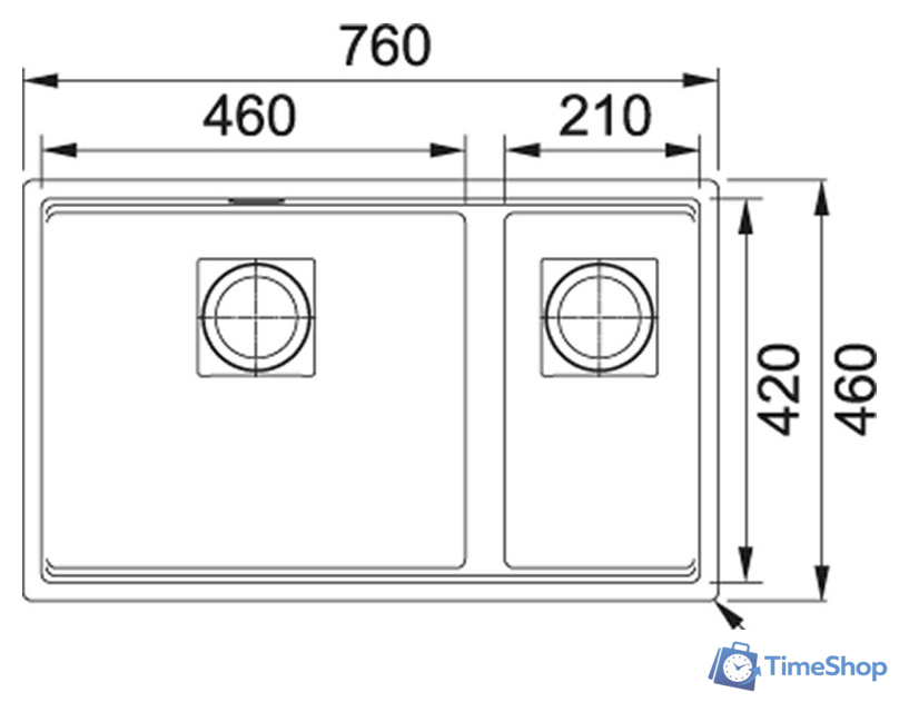 Кухонная мойка Franke Kubus 2 KNG 120 (оникс) - Изображение №2 — Интернет-магазин Time-Shop