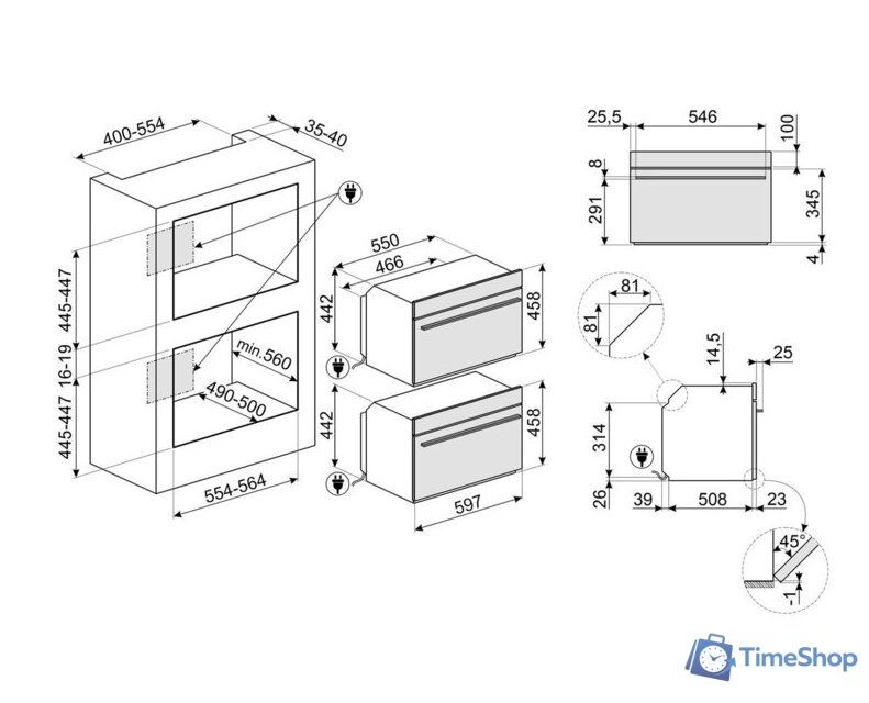 Электрический духовой шкаф Smeg Linea Aesthetic SO4104S4PG - Изображение №2 — Интернет-магазин Time-Shop