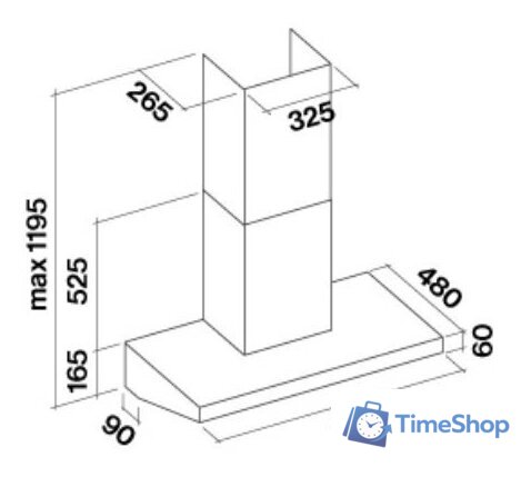 Кухонная вытяжка Falmec Marte Professional 90 950 м3/ч (нержавеющая сталь) - Изображение №2 — Интернет-магазин Time-Shop