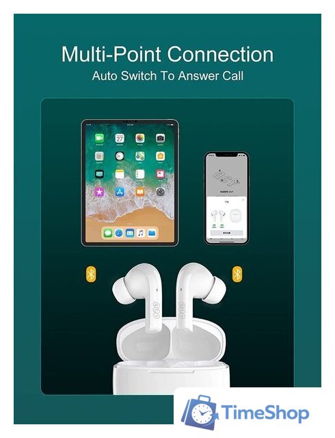 Наушники QCY MeloBuds T18 (белый) - Изображение №4 — Интернет-магазин Time-Shop