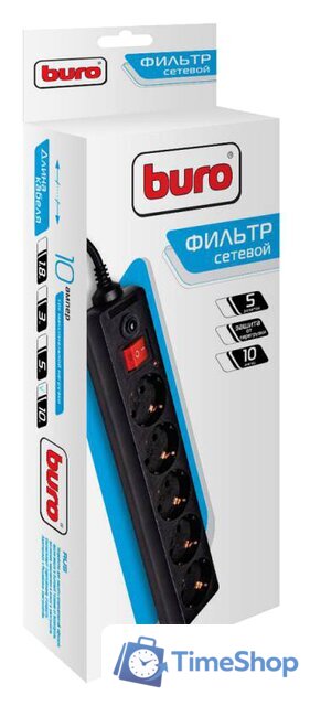 Сетевой фильтр Buro 500SH-10-B - Изображение №3 — Интернет-магазин Time-Shop