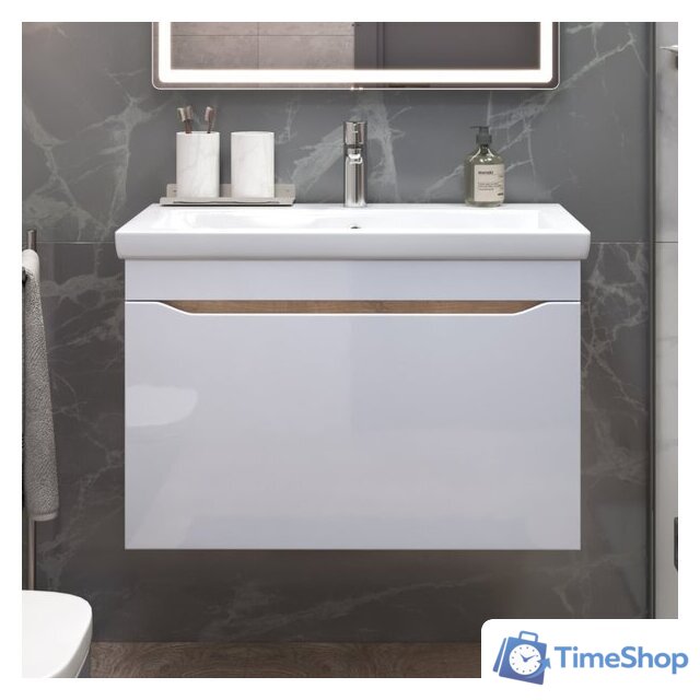  Vigo Тумба под умывальник Grani 800-0-1 Como навесная (дуб золотой) - Изображение №3 — Интернет-магазин Time-Shop