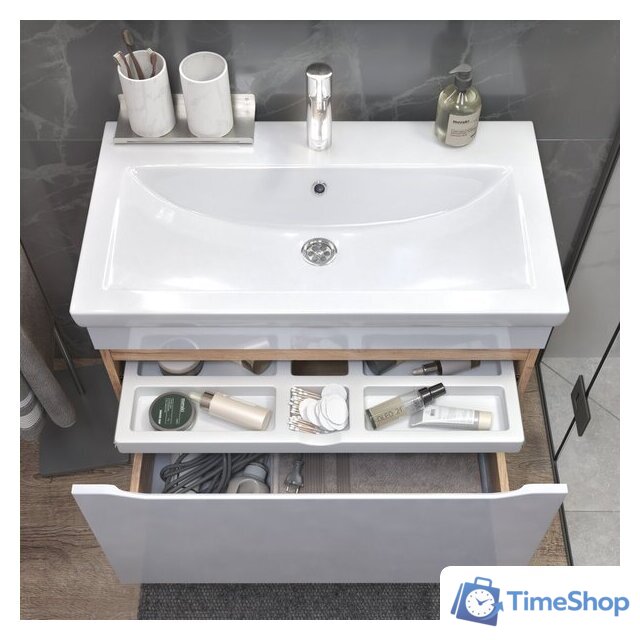  Vigo Тумба под умывальник Grani 800-0-1 Como навесная (дуб золотой) - Изображение №5 — Интернет-магазин Time-Shop