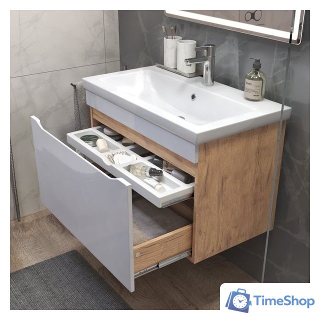  Vigo Тумба под умывальник Grani 800-0-1 Como навесная (дуб золотой) - Изображение №4 — Интернет-магазин Time-Shop