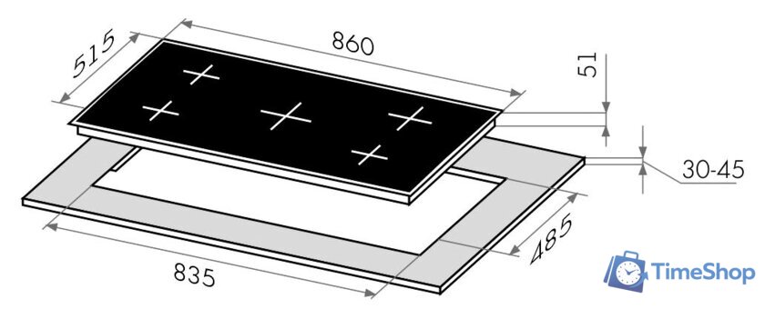 Варочная панель MAUNFELD EGHE.95.33CBG.R/G - Изображение №2 — Интернет-магазин Time-Shop