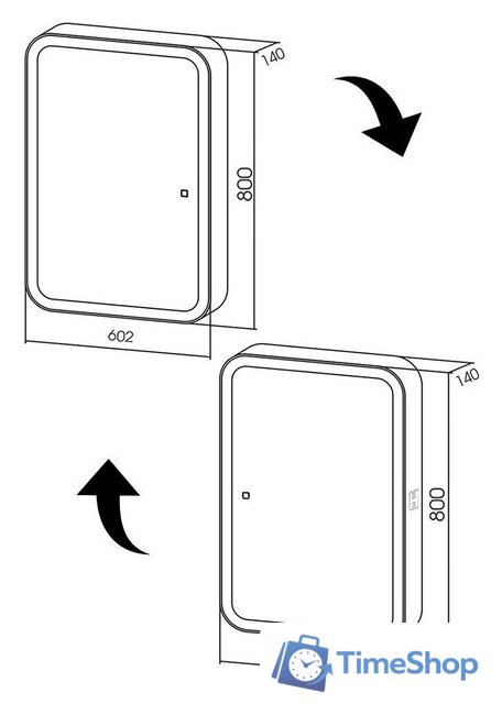  Silver Mirrors Шкаф с зеркалом Фиджи flip 60x80 LED-00002472 - Изображение №6 — Интернет-магазин Time-Shop