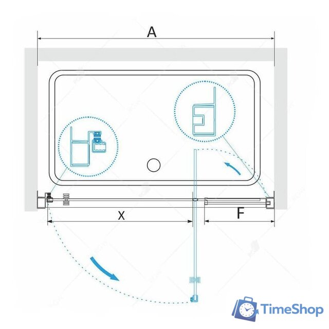 Душевая дверь RGW PA-02 41080212-11 120 (хром/прозрачное стекло) - Изображение №4 — Интернет-магазин Time-Shop