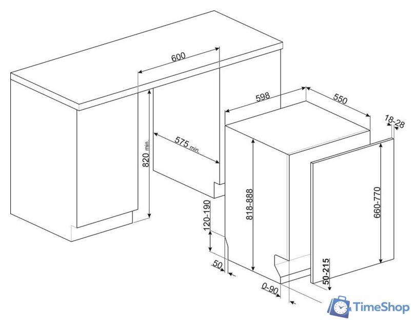 Встраиваемая посудомоечная машина Smeg ST323PT - Изображение №2 — Интернет-магазин Time-Shop