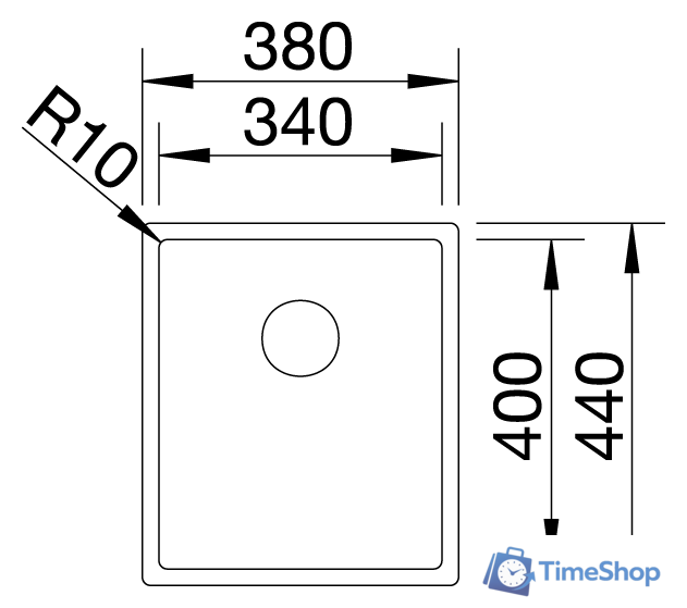 Кухонная мойка Blanco Claron 340-U Durinox 523384 - Изображение №2 — Интернет-магазин Time-Shop