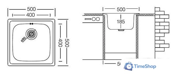 Кухонная мойка Ukinox Гранд GRP500.500-GT8K-C - Изображение №2 — Интернет-магазин Time-Shop