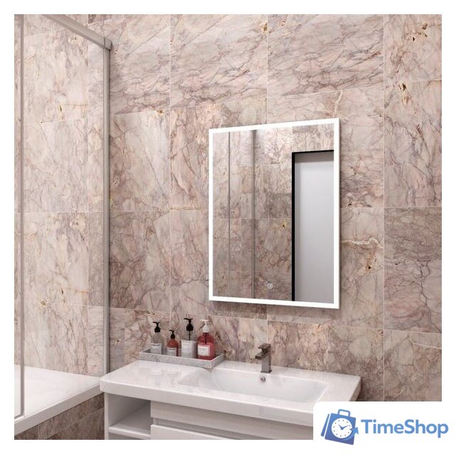  Континент Зеркало Frame Silver Led 60x80 (нейтральная подсветка) - Изображение №3 — Интернет-магазин Time-Shop