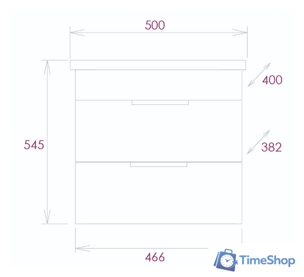  Onika Тумба под умывальник Легран 50.13 105031 (дуб галифакс) - Изображение №2 — Интернет-магазин Time-Shop