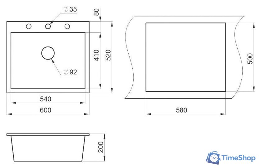 Кухонная мойка Granula GR-6001 (пирит) - Изображение №3 — Интернет-магазин Time-Shop