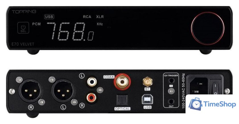 Цифро-аналоговый преобразователь Topping E70 Velvet (черный) - Изображение №4 — Интернет-магазин Time-Shop