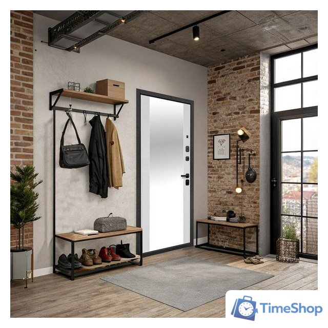 Металлическая дверь Guard Зеркало серебристый/белый матовый (96x205, правая) - Изображение №5 — Интернет-магазин Time-Shop