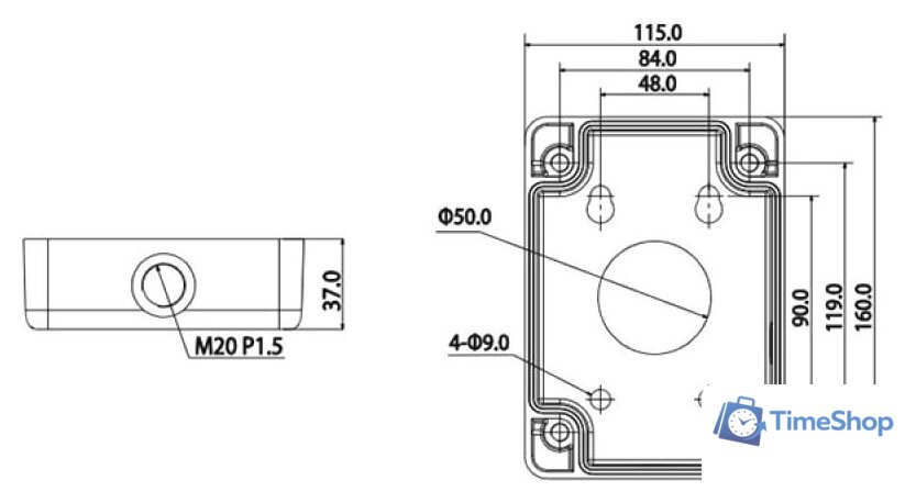 Крепление для камер видеонаблюдения Dahua DH-PFA120 - Изображение №6 — Интернет-магазин Time-Shop