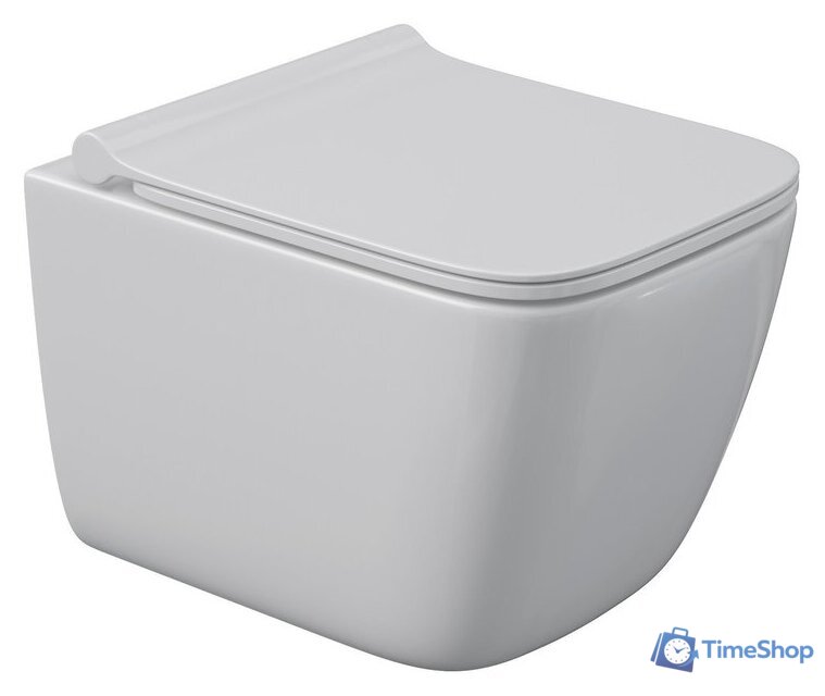 Унитаз подвесной Berges Wasserhaus Quattro S Rimless 043364 (с сиденьем и кнопкой смыва) - Изображение №4 — Интернет-магазин Time-Shop