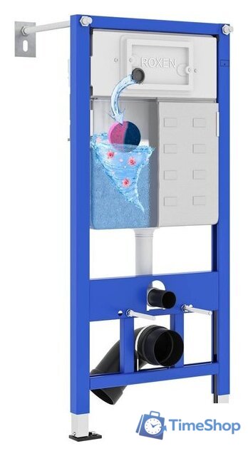 Унитаз подвесной Roxen Vortex Tornado в комплекте с инсталляцией StounFix Dual Fresh 6 в 1 964480 (кнопка: белый глянец) - Изображение №2 — Интернет-магазин Time-Shop