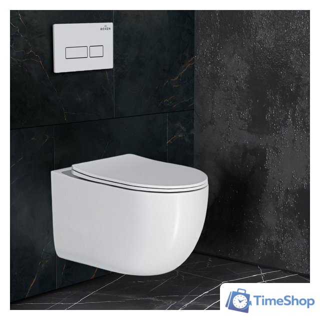 Унитаз подвесной Roxen Vortex Tornado в комплекте с инсталляцией StounFix Dual Fresh 6 в 1 964480 (кнопка: белый глянец) - Изображение №8 — Интернет-магазин Time-Shop