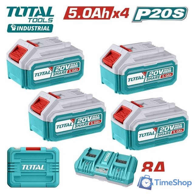Аккумулятор с зарядным устройством Total TFBCLI20285 (20В/4x5 Ah + 20В, кейс) - Изображение №1 — Интернет-магазин Time-Shop