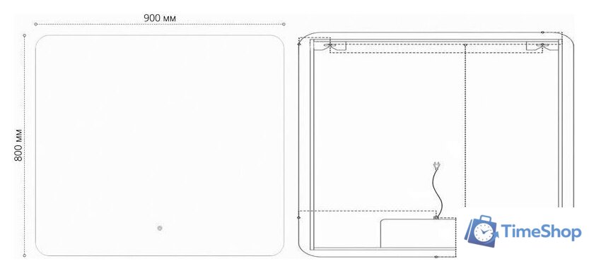  Grossman Зеркало Elegans-норма Black LED 1790802 (с сенсорным выключателем и подогревом) - Изображение №4 — Интернет-магазин Time-Shop