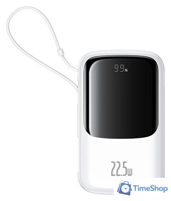 Внешний аккумулятор Baseus Qpow Pro+ Digital Display Fast Charge 22.5W 10000mAh (белый) - Изображение №1 — Интернет-магазин Time-Shop