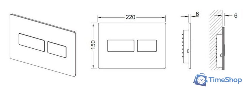 Панель смыва Tece Solid 9240431 (глянцевый хром) - Изображение №2 — Интернет-магазин Time-Shop