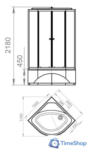 Душевая кабина Domani-Spa Delight 110 High 100x100 (матовое стекло/белый) - Изображение №6 — Интернет-магазин Time-Shop