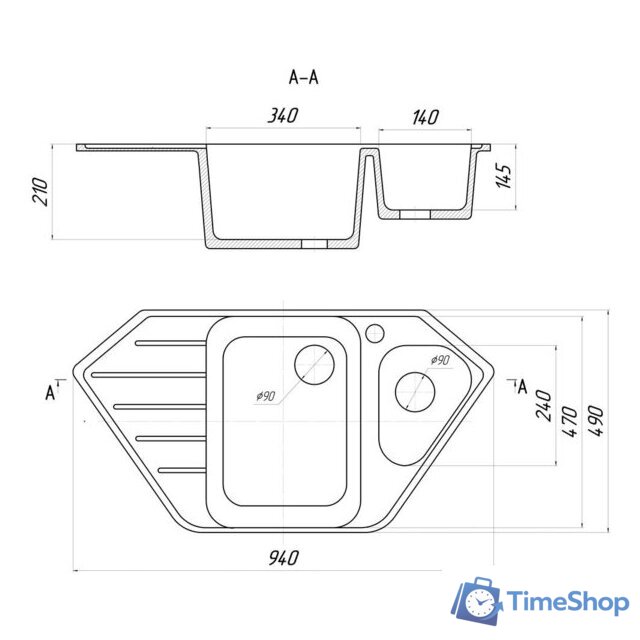 Кухонная мойка Gerhans E10 (графит) - Изображение №2 — Интернет-магазин Time-Shop