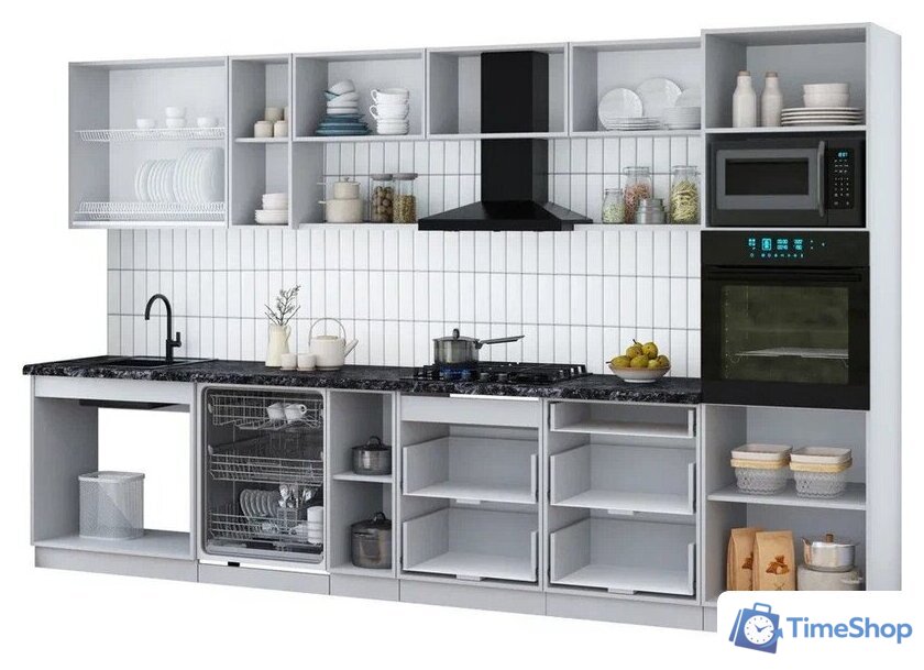 Готовая кухня Интерлиния Мила Gloss 3.5-ПМ1-2 (бордовый глянец/бордовый глянец/кастилло темный) - Изображение №4 — Интернет-магазин Time-Shop