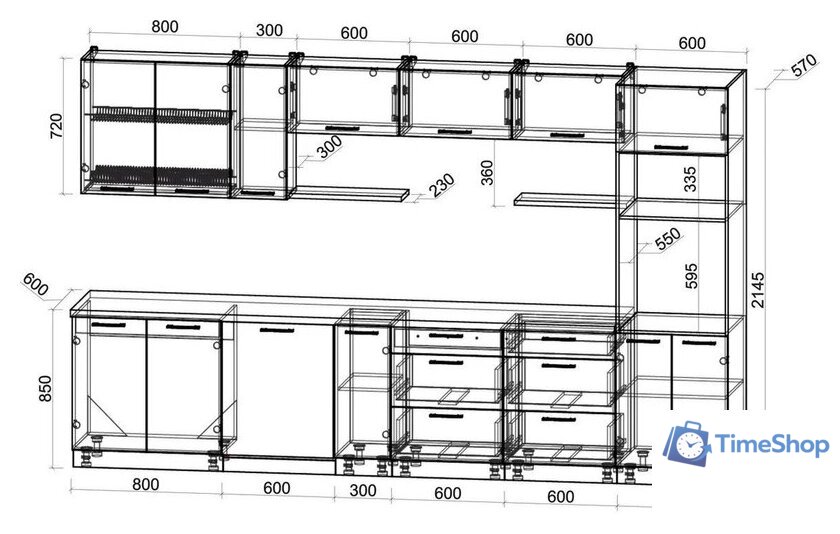 Готовая кухня Интерлиния Мила Gloss 3.5-ПМ1-2 (бордовый глянец/бордовый глянец/кастилло темный) - Изображение №6 — Интернет-магазин Time-Shop