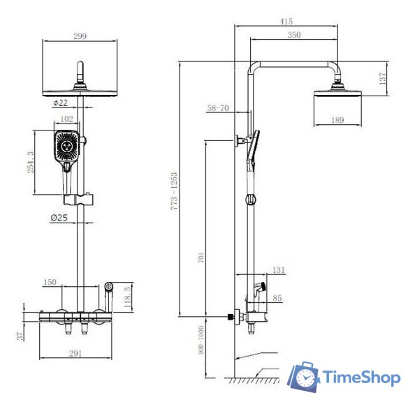 Душевая система  Oulin OL-HT-2603 - Изображение №10 — Интернет-магазин Time-Shop