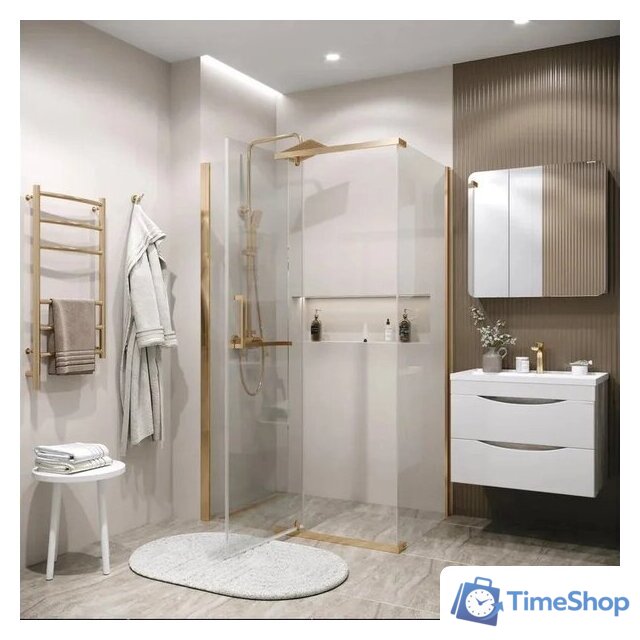 Душевая стенка Grossman Pragma 90x195 200.K33.03.90.32.00 (золото сатин,стекло прозрачное) - Изображение №6 — Интернет-магазин Time-Shop