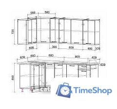 Готовая кухня Интерлиния Мила Лайт 1.2x2.1 (бетон лайт/антрацит/опал светлый) - Изображение №5 — Интернет-магазин Time-Shop