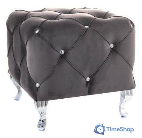 Пуфик Signal HESTIA K VELVET (серый/серебряный) - Изображение №1 — Интернет-магазин Time-Shop