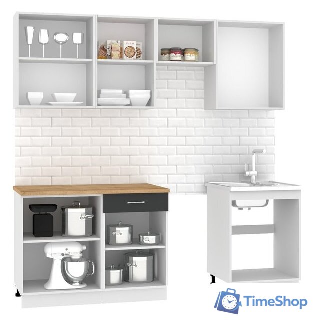 Готовая кухня Mio Tesoro Экстра-лайт 2.2 (антрацит/дуб бунратти) - Изображение №2 — Интернет-магазин Time-Shop