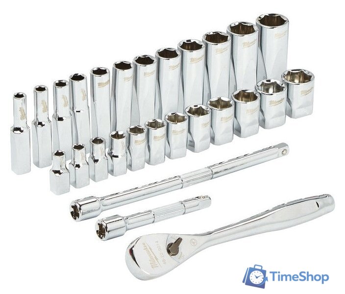 Набор трещотка с головками Milwaukee 4932464943 (28 предметов) - Изображение №3 — Интернет-магазин Time-Shop