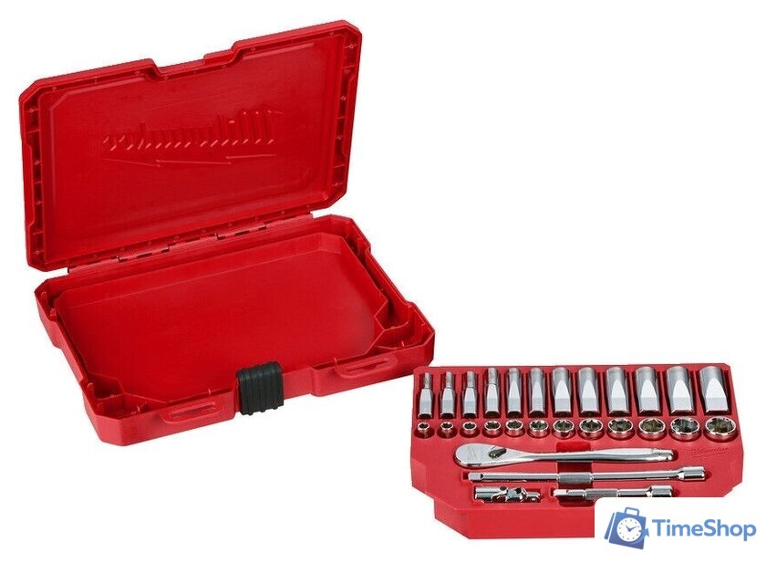 Набор трещотка с головками Milwaukee 4932464943 (28 предметов) - Изображение №2 — Интернет-магазин Time-Shop