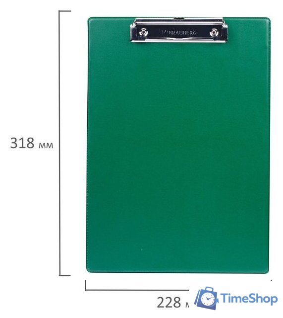 Планшет с зажимом BRAUBERG 232222 (зеленый) - Изображение №6 — Интернет-магазин Time-Shop