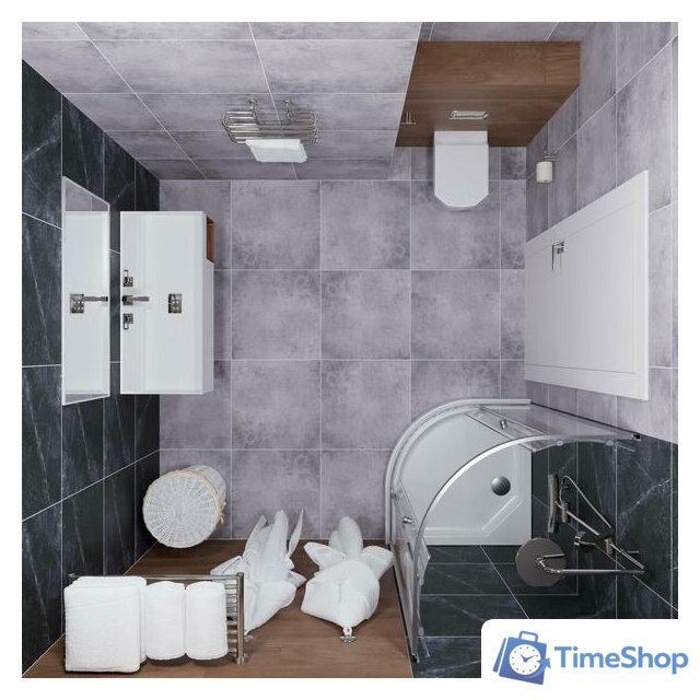 Душевой уголок Triton Альфа Хром А1 100х100 без поддона (прозрачное стекло) - Изображение №7 — Интернет-магазин Time-Shop