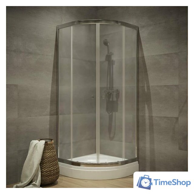 Душевой уголок Triton Альфа Хром А1 100х100 без поддона (прозрачное стекло) - Изображение №9 — Интернет-магазин Time-Shop