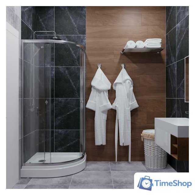 Душевой уголок Triton Альфа Хром А1 100х100 без поддона (прозрачное стекло) - Изображение №5 — Интернет-магазин Time-Shop