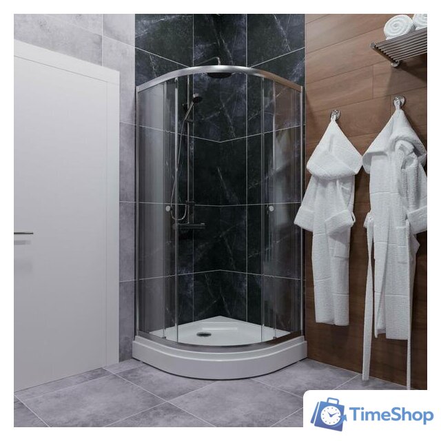 Душевой уголок Triton Альфа Хром А1 100х100 без поддона (прозрачное стекло) - Изображение №4 — Интернет-магазин Time-Shop