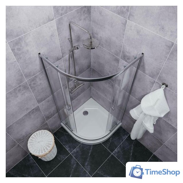 Душевой уголок Triton Альфа Хром А1 100х100 без поддона (прозрачное стекло) - Изображение №8 — Интернет-магазин Time-Shop