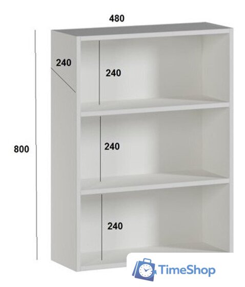  Genesis Мебель Шкаф 480 с двумя дверцами (белый) - Изображение №3 — Интернет-магазин Time-Shop